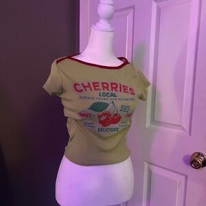 Cherries Graphic Tee - Green